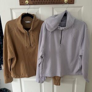 Brown and Gray Quarter-Zip Sweatshirts